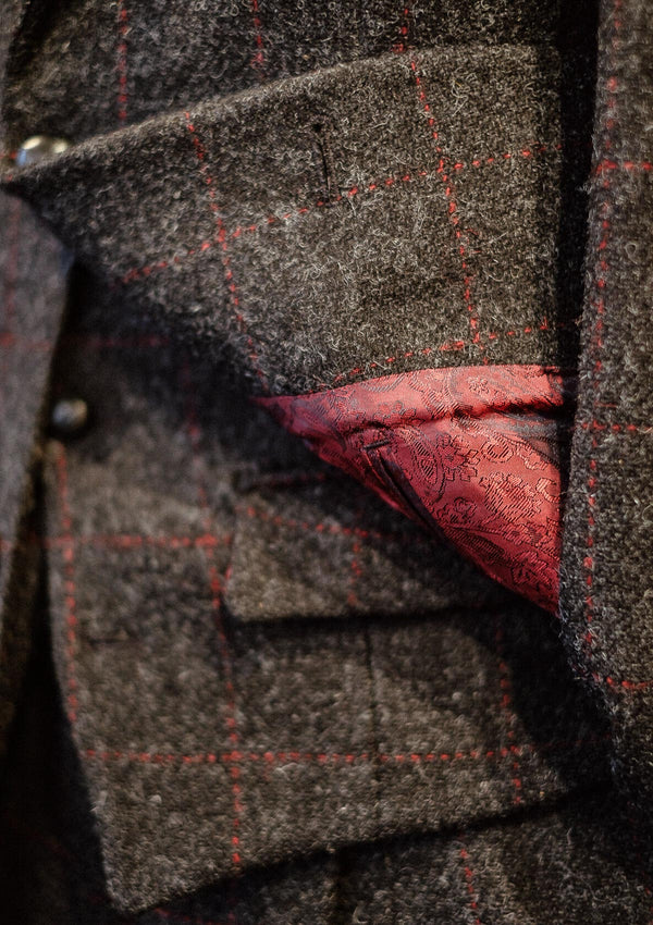 Edison Harris Tweed Jacket - Red Check