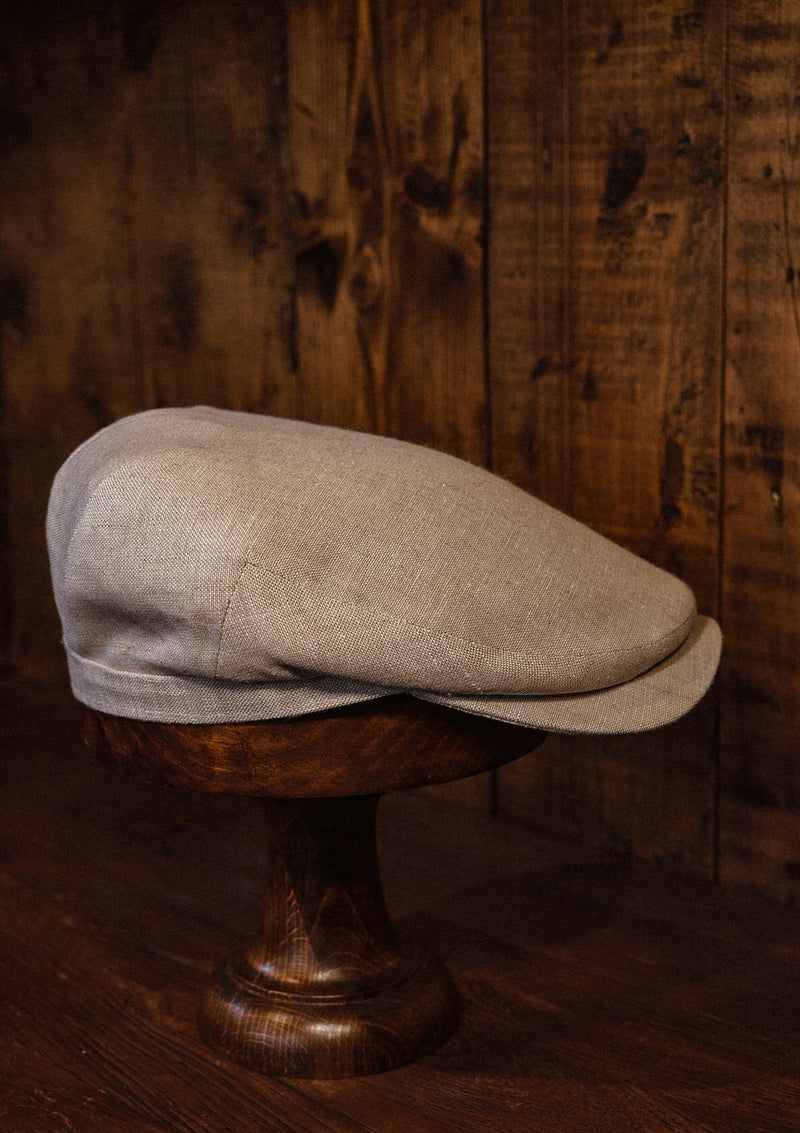 Geary Flat Cap - White Linen – Thomas Farthing London