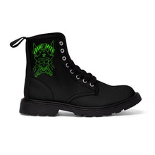 Load image into Gallery viewer, 4 Men&#39;s Canvas Boots Green Skull by Calico Jacks
