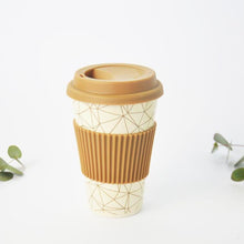 Load image into Gallery viewer, 430ml Reusable Bamboo Travel Coffee Mug - Geo nz
