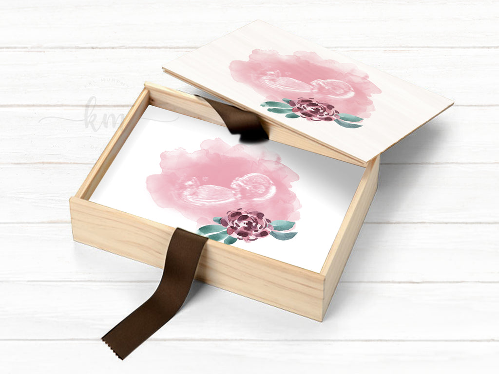 The perfect Baby Shower Gift, Baby Keepsake Wood Boxes. Perfect for New Moms, Infant Loss, Ultrasound Art, Embryo, Newborn Footprints