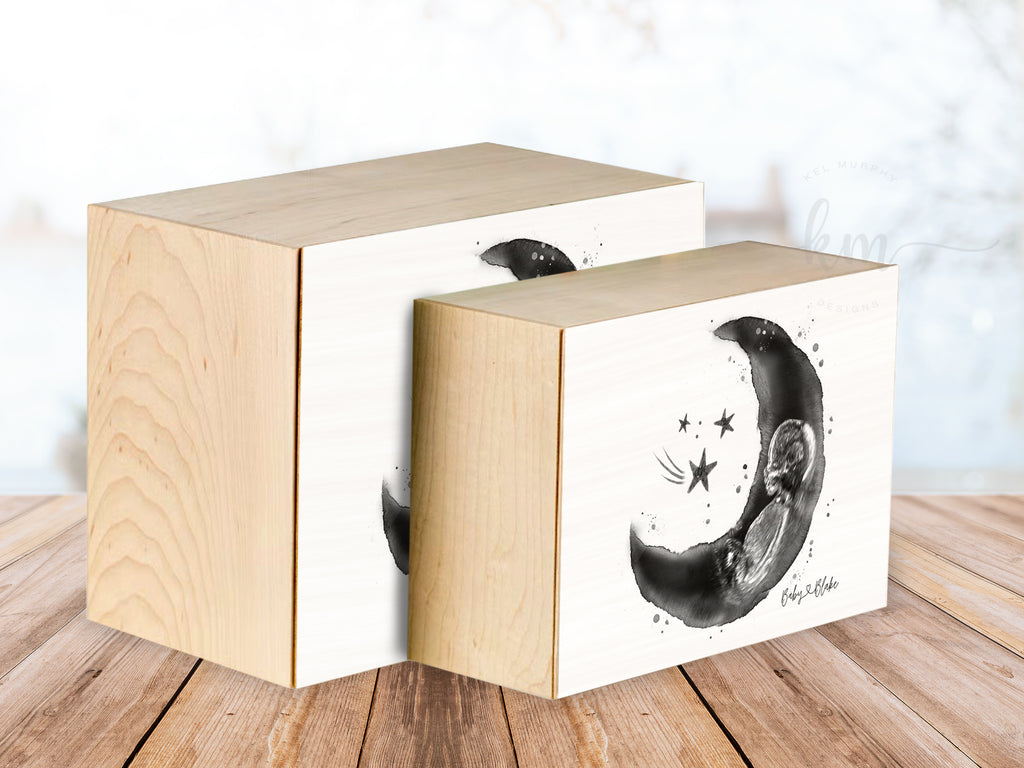The perfect Baby Shower Gift, Baby Keepsake Boxes. Perfect for New Moms, Infant Loss, Ultrasound Art, Embryo, Newborn Footprints, two sizes