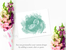 Load image into Gallery viewer, Floral ultrasound sonogram art print personalized name new mom gift
