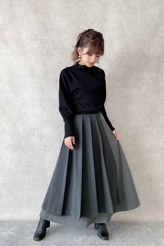 LEINWANDE Pleats Wrapped Skirt プリーツスカート www