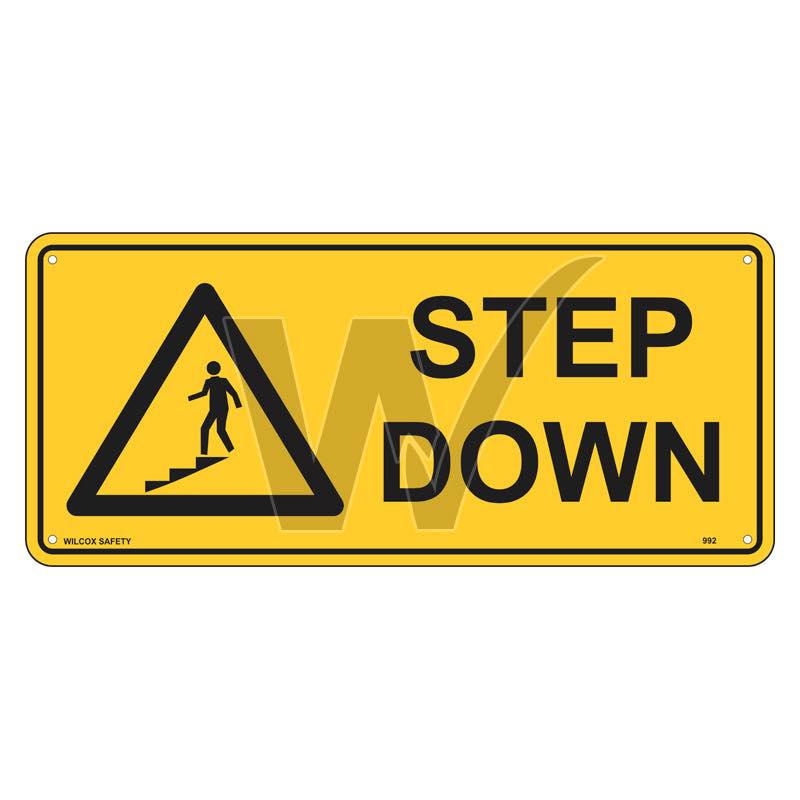 Warning Sign Step Down — Wilcox Safety And Signs 