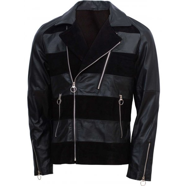 Black Leather Suede Jacket