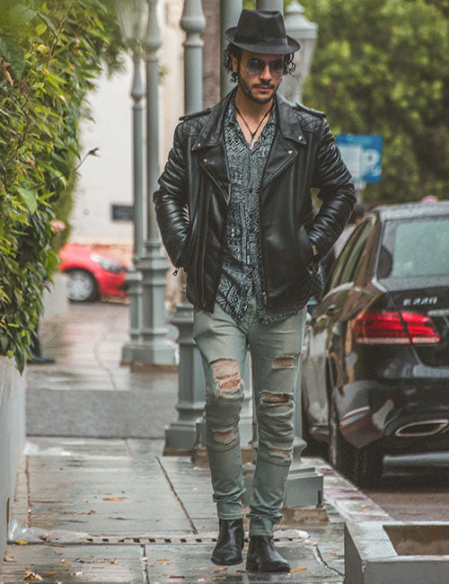 Introducir 82+ imagen leather jacket outfit men - Abzlocal.mx