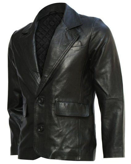 Mission Impossible Black Leather Blazer Coat