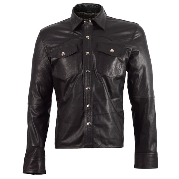 Summer Leather Shirt in Black