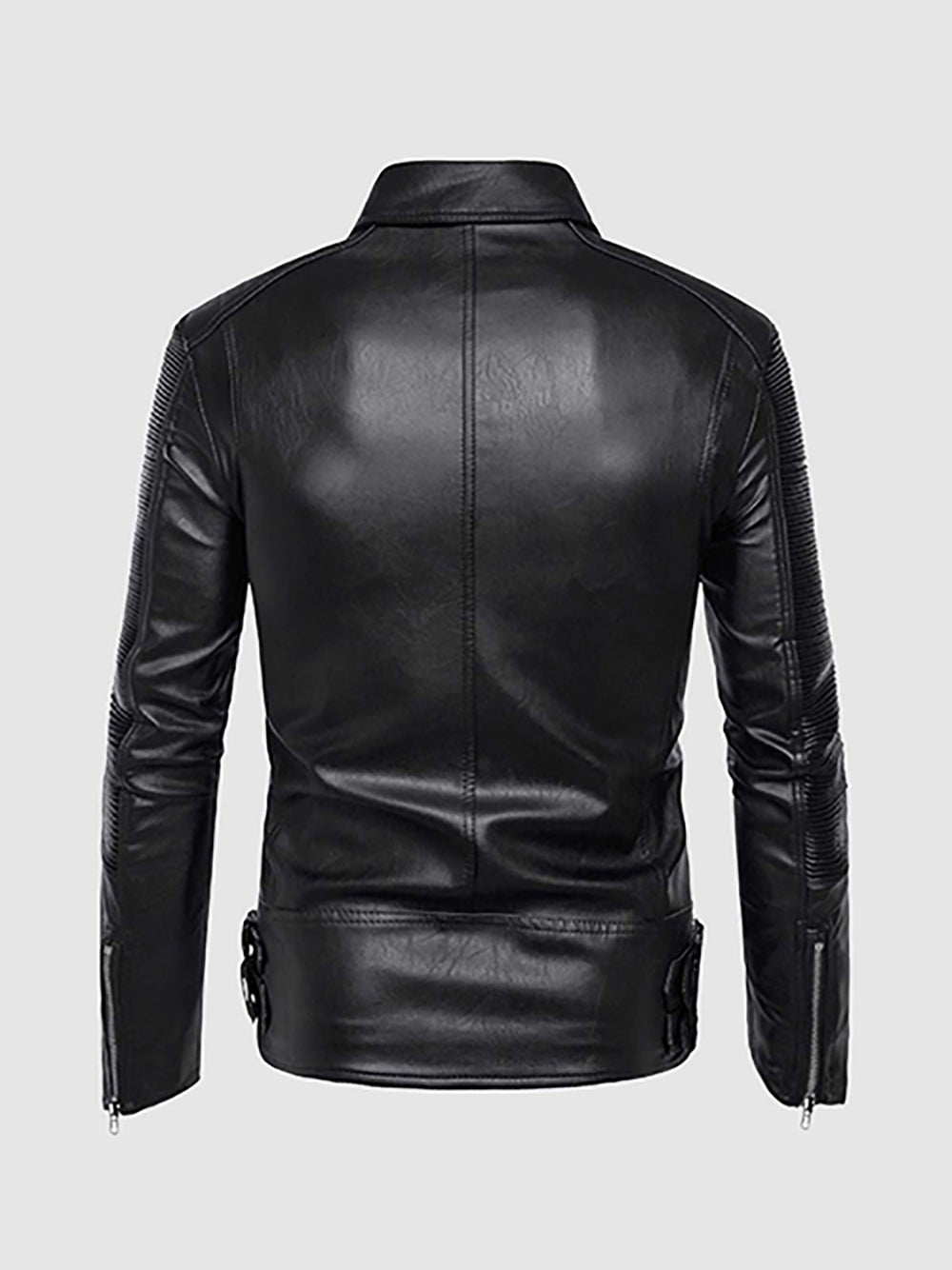 Download Men's Retro Leather Motorcycle Jacket in Black | Leather ...