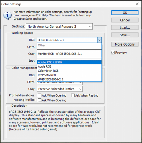 Assigning a color-space