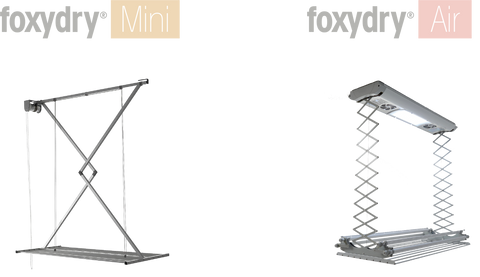 ceiling models, ceiling drying racks, foxydry mini and foxydry air