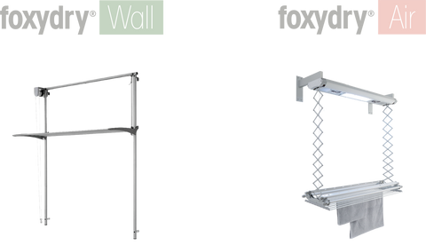 foxydry wall and foxydry air, space-saving drying racks