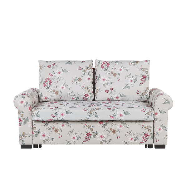 Silda Fabric Sofa Bed With Floral Pattern