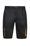 BERMUDAS BICOLOR MULTIBOLSOS em Preto-Preto/Amarelo-34-RAG-Tailors-Fardas-e-Uniformes-Vestuario-Pro