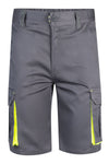 BERMUDAS STRETCH BICOLOR MULTIBOLSOS-Cinza / Amarelo-34-RAG-Tailors-Fardas-e-Uniformes-Vestuario-Pro