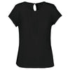 Blusa de senhora em crepe de manga curta-Black-34 PT (34 FR)-RAG-Tailors-Fardas-e-Uniformes-Vestuario-Pro