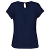 Blusa de senhora em crepe de manga curta-Deep Sea Blue-34 PT (34 FR)-RAG-Tailors-Fardas-e-Uniformes-Vestuario-Pro