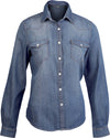 CAMISA DE SENHORA EM GANGA MANGA COMPRIDA-Azul Jean-XS-RAG-Tailors-Fardas-e-Uniformes-Vestuario-Pro