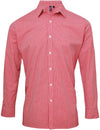 Camisa de homem com microquadrados "Vichy"-Vermelho-XS-RAG-Tailors-Fardas-e-Uniformes-Vestuario-Pro