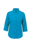 Camisa de senhora Mariana de mangas 3/4-Bright Turquoise-XS-RAG-Tailors-Fardas-e-Uniformes-Vestuario-Pro