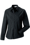 Camisa de senhora de manga comprida em popeline-Preto-S-RAG-Tailors-Fardas-e-Uniformes-Vestuario-Pro