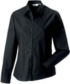 Camisa de senhora de manga comprida em popeline-Preto-XS-RAG-Tailors-Fardas-e-Uniformes-Vestuario-Pro