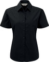 Camisa de senhora de manga curta em popeline-Preto-XS-RAG-Tailors-Fardas-e-Uniformes-Vestuario-Pro