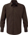 Camisa justa de manga comprida-Chocolate-S-RAG-Tailors-Fardas-e-Uniformes-Vestuario-Pro