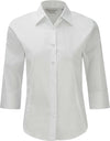 Camisa justa de senhora com manga a 3/4-Branco-XS-RAG-Tailors-Fardas-e-Uniformes-Vestuario-Pro