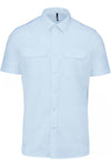Camisa piloto de homem de manga curta-Sky Azul-S-RAG-Tailors-Fardas-e-Uniformes-Vestuario-Pro