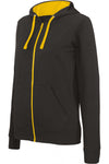 Casaco sweatshirt de senhora com capuz em contraste-Preto / Amarelo-XS-RAG-Tailors-Fardas-e-Uniformes-Vestuario-Pro