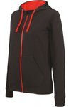Casaco sweatshirt de senhora com capuz em contraste-Preto / Vermelho-XS-RAG-Tailors-Fardas-e-Uniformes-Vestuario-Pro