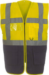 Colete Alta-Visibilidade c/ Bolsos BICOLOR ( 1/2 )-Amarelo/Azul Marinho-S-RAG-Tailors-Fardas-e-Uniformes-Vestuario-Pro