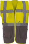 Colete Alta-Visibilidade c/ Bolsos BICOLOR ( 1/2 )-Amarelo/Cinzento-S-RAG-Tailors-Fardas-e-Uniformes-Vestuario-Pro