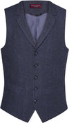 Colete de homem Memphis-Azul Marinho Herringbone-S-RAG-Tailors-Fardas-e-Uniformes-Vestuario-Pro