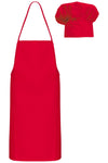 Conjunto de chef - criança-Vermelho-One Size-RAG-Tailors-Fardas-e-Uniformes-Vestuario-Pro