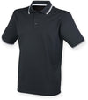 POLO DE HOMEM COOL PLUS COM CONTRASTE-Preto / Branco-S-RAG-Tailors-Fardas-e-Uniformes-Vestuario-Pro