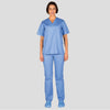 Pijama Cirúrgico Médico Básico Unissexo Sarja - Conjunto Túnica & Calça-Azul Celeste 107-XS-RAG-Tailors-Fardas-e-Uniformes-Vestuario-Pro