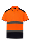 Polo bicolor de alta visibilidade-Hi Vis Orange / Navy-S-RAG-Tailors-Fardas-e-Uniformes-Vestuario-Pro