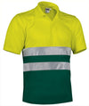 Polo de Alta Visibilidade Adamantina-Amarelo Flor/Verde Garrafa-S-RAG-Tailors-Fardas-e-Uniformes-Vestuario-Pro