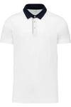 Polo de homem jersey bicolor-Branco / Azul Marinho-S-RAG-Tailors-Fardas-e-Uniformes-Vestuario-Pro