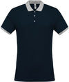 Polo de homem piqué bicolor-Azul Marinho / Oxford Grey-S-RAG-Tailors-Fardas-e-Uniformes-Vestuario-Pro