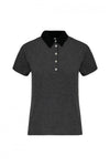 Polo de senhora jersey bicolor-Dark Grey Heather / Preto-XS-RAG-Tailors-Fardas-e-Uniformes-Vestuario-Pro