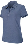 Polo de senhora manga curta mélange-Azul Heather-XS-RAG-Tailors-Fardas-e-Uniformes-Vestuario-Pro