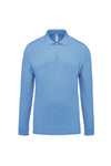 Polo piqué de manga comprida Homem-Sky Blue-S-RAG-Tailors-Fardas-e-Uniformes-Vestuario-Pro