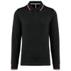 Polo rugby malha piqué de manga comprida de homem-Black / Red / White-S-RAG-Tailors-Fardas-e-Uniformes-Vestuario-Pro