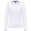 Polo rugby malha piqué de manga comprida de senhora-White / Navy / Red-XS-RAG-Tailors-Fardas-e-Uniformes-Vestuario-Pro