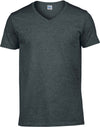 SOFT STYLE ADULT V-NECK T-SHIRT T-shirt de homem com decote em V-Dark Heather-S-RAG-Tailors-Fardas-e-Uniformes-Vestuario-Pro