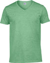 SOFT STYLE ADULT V-NECK T-SHIRT T-shirt de homem com decote em V-Heather Irish Verde-S-RAG-Tailors-Fardas-e-Uniformes-Vestuario-Pro